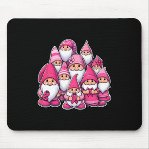 Gnomes Breast Cancer Awareness Ribbon Women’s Girl Mouse Pad