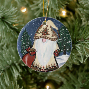 Gnomes   ceramic ornament