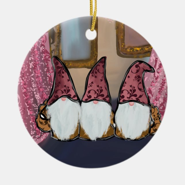  GNOMES         CERAMIC ORNAMENT (Front)