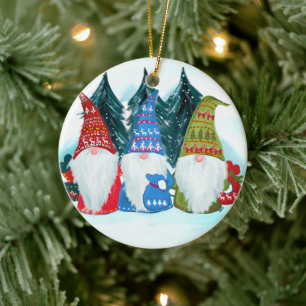 Gnomes Ceramic Ornament