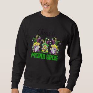 Gnomes Cheers To Mardi Gras Outfit Kids Girl Boy M Sweatshirt