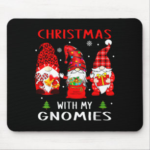Gnomes Christmas Family Leopard Funny Plaid Men Wo Mouse Pad