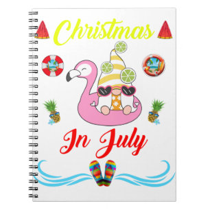Gnomes Christmas In July Notebook