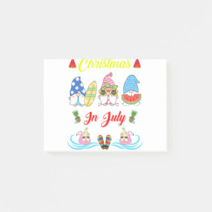 Gnomes Christmas In July Summer Post-it Notes