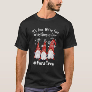 Gnomes Christmas Light I'm Fine Everything Is Fine T-Shirt