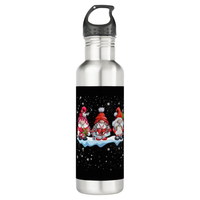 Gnomes Christmas Nurse Phlebotomy 710 Ml Water Bottle (Front)