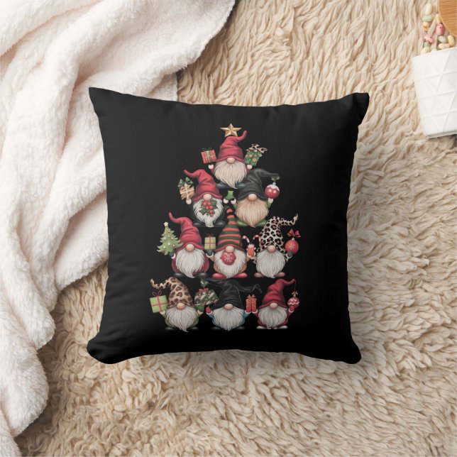 Gnomes Christmas Tree Funny Xmas Holidays Cushion (Blanket)