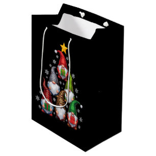 Gnomes Christmas Tree Funny Xmas Holidays Medium Gift Bag