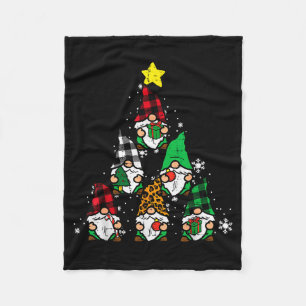 Gnomes Christmas Tree Funny Xmas Holidays Men Wome Fleece Blanket