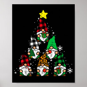 Gnomes Christmas Tree Funny Xmas Holidays Men Wome Poster