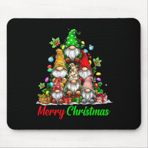 Gnomes Christmas Tree Pajamas Funny Gnome Holiday Mouse Pad
