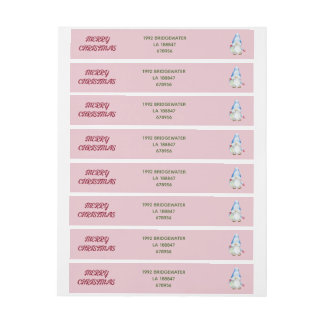 Gnomes Christmas Wrap Around Address Labels