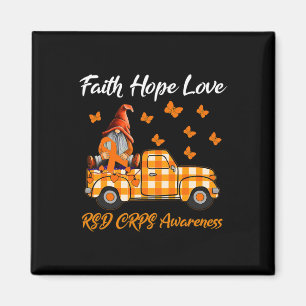 Gnomes Faith Hope Love Rsd Crps Awareness  Magnet