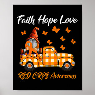 Gnomes Faith Hope Love RSD CRPS Awareness Poster