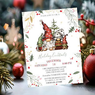 Gnomes Family Glass Balls Company Christmas  Invitation