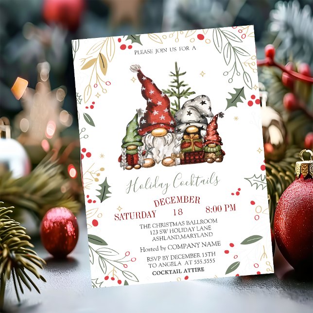 Gnomes Family Glass Balls Company Christmas  Invitation (Creator Uploaded)