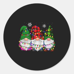 Gnomes Family Matching Pjs Men Women Funny Xmas Ho Classic Round Sticker