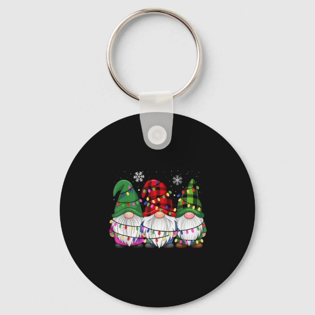 Gnomes Family Matching Pjs Men Women Funny Xmas Ho Key Ring (Front)