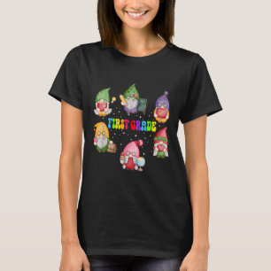 Gnomes First Grade Crew First Day Teacher Back To T-Shirt
