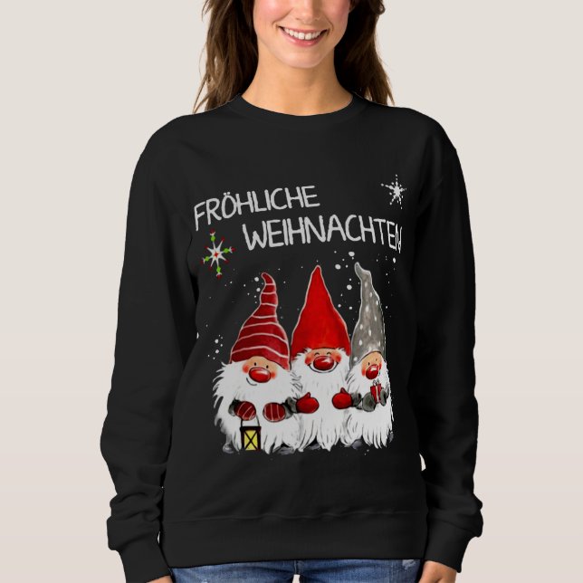 Gnomes Frohliche Weihnachten Funny Christmas Sweatshirt (Front)