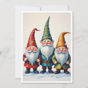 Gnomes Funny Trendy Whimsical Fantasy Holiday Card
