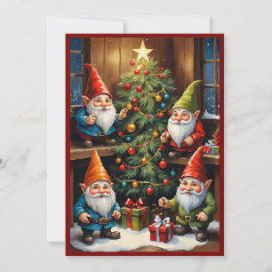 Gnomes Funny Trendy Whimsical Fantasy No Photo Holiday Card