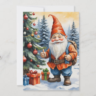Gnomes Funny Trendy Whimsical Fantasy No Photo  Holiday Card