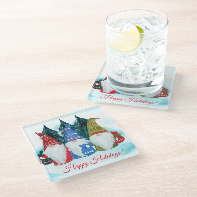 GNOMES GLASS COASTER (Angled)