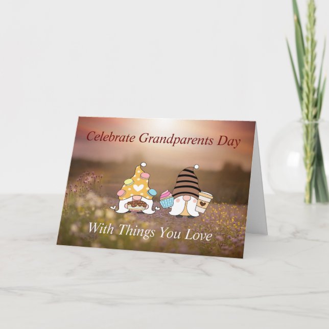 Gnomes Grandparents Day Card with Scenic Meadow (Front)