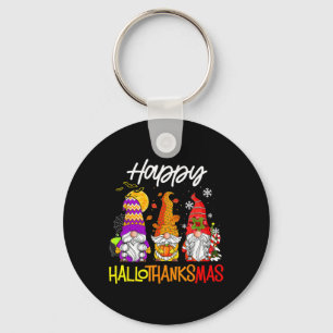 Gnomes Hallothanksmas Halloween Thanksgiving Chris Key Ring