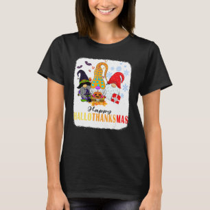 Gnomes Halloween Merry Christmas Happy Hallothank T-Shirt