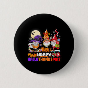 Gnomes Halloween Thanksgiving Christmas Happy Hall 6 Cm Round Badge