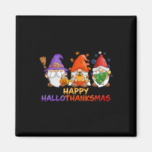 Gnomes Halloween Thanksgiving Christmas Happy Hall Magnet