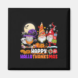 Gnomes Halloween Thanksgiving Christmas Happy Hall Magnet