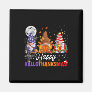 Gnomes Halloween Thanksgiving Christmas Happy Hall Magnet