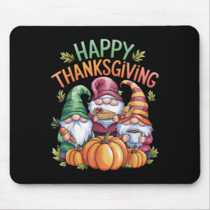 Gnomes Happy Thanksgiving 2024 Autumn Fall Pumpkin Mouse Pad