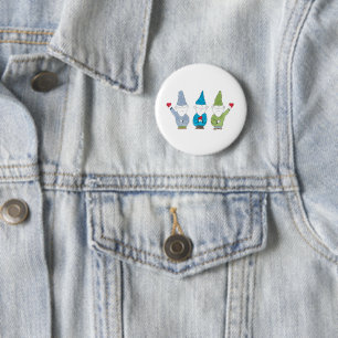 Gnomes Holding Hearts 6 Cm Round Badge