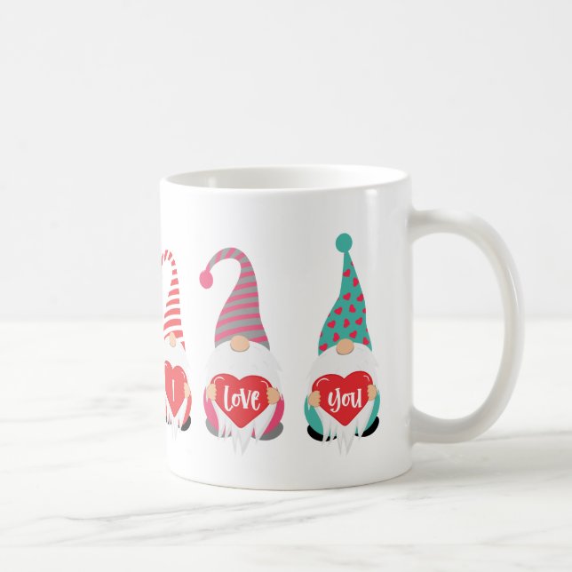 Gnomes I Love You Cute Fun Valentine's Day Coffee Mug (Right)