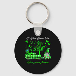 Gnomes I Wear Green For Kidney Disease Awareness G Key Ring