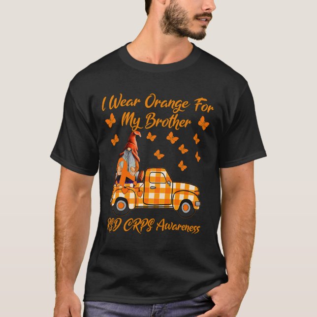 Gnomes I Wear Orange For My Brother Rsd Crps Aware T-Shirt (Front)