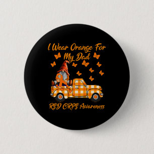 Gnomes I Wear Orange For My Dad Rsd Crps Awareness 6 Cm Round Badge