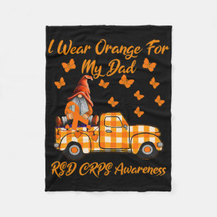 Gnomes I Wear Orange For My Dad Rsd Crps Awareness Fleece Blanket
