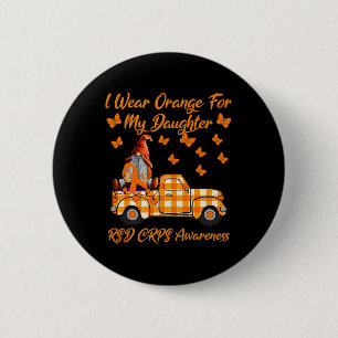 Gnomes I Wear Orange For My Daughter RSD CRPS Awar 6 Cm Round Badge