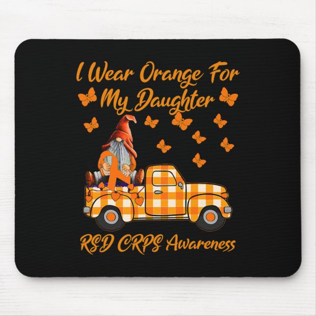 Gnomes I Wear Orange For My Daughter RSD CRPS Awar Mouse Pad (Front)