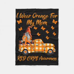 Gnomes I Wear Orange For My Mom Rsd Crps Awareness Fleece Blanket