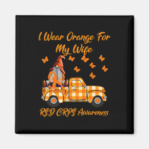 Gnomes I Wear Orange For My Wife Rsd Crps Awarenes Magnet