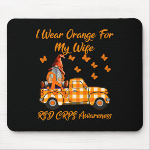 Gnomes I Wear Orange For My Wife Rsd Crps Awarenes Mouse Pad