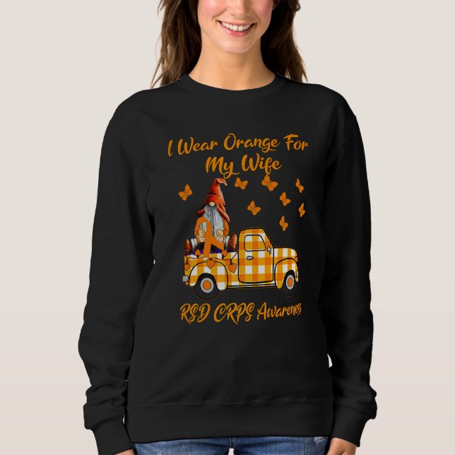 Gnomes I Wear Orange For My Wife Rsd Crps Awarenes Sweatshirt (Front)