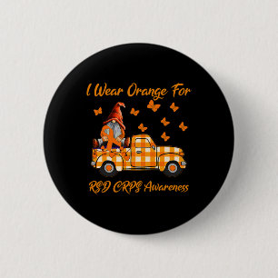 Gnomes I Wear Orange For Rsd Crps Awareness 6 Cm Round Badge