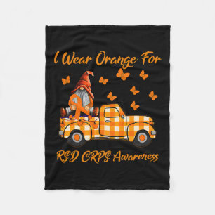 Gnomes I Wear Orange For Rsd Crps Awareness Fleece Blanket